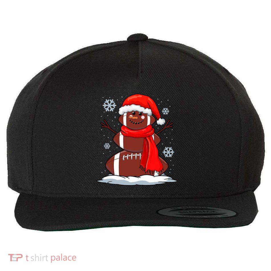 Cool Christmas Football Snowman Sports Fan Wool Snapback Cap