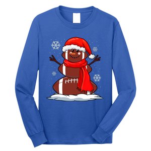 Cool Christmas Football Snowman Sports Fan Long Sleeve Shirt