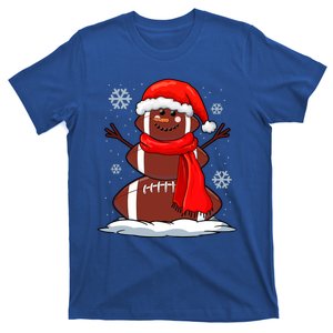 Cool Christmas Football Snowman Sports Fan T-Shirt