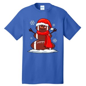 Cool Christmas Football Snowman Sports Fan Tall T-Shirt