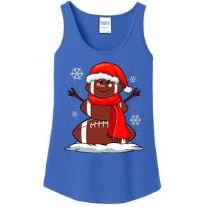 Cool Christmas Football Snowman Sports Fan Ladies Essential Tank