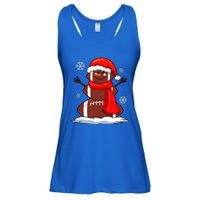 Cool Christmas Football Snowman Sports Fan Ladies Essential Flowy Tank