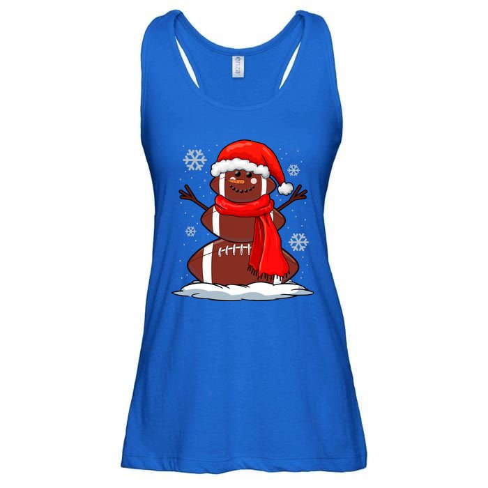 Cool Christmas Football Snowman Sports Fan Ladies Essential Flowy Tank