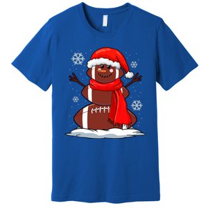 Cool Christmas Football Snowman Sports Fan Premium T-Shirt