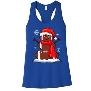 Cool Christmas Football Snowman Sports Fan Women's Racerback Tank