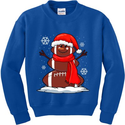 Cool Christmas Football Snowman Sports Fan Kids Sweatshirt