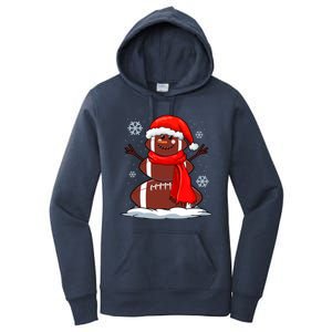 Cool Christmas Football Snowman Sports Fan Women's Pullover Hoodie