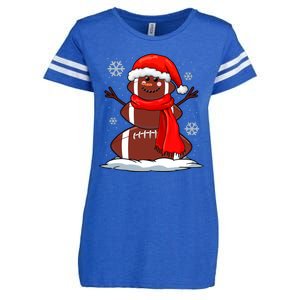 Cool Christmas Football Snowman Sports Fan Enza Ladies Jersey Football T-Shirt