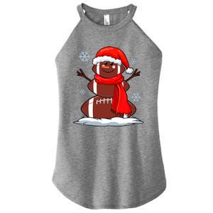 Cool Christmas Football Snowman Sports Fan Women's Perfect Tri Rocker Tank