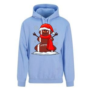 Cool Christmas Football Snowman Sports Fan Unisex Surf Hoodie