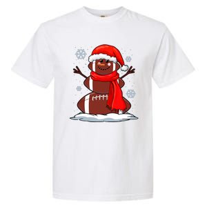 Cool Christmas Football Snowman Sports Fan Garment-Dyed Heavyweight T-Shirt