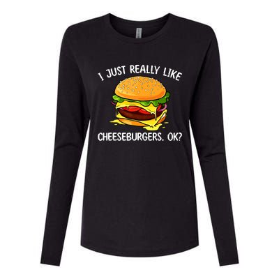 Cool Cheeseburger For Women Cheese Burger Lovers Womens Cotton Relaxed Long Sleeve T-Shirt