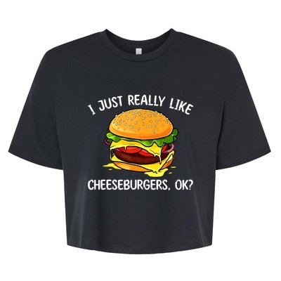 Cool Cheeseburger For Women Cheese Burger Lovers Bella+Canvas Jersey Crop Tee