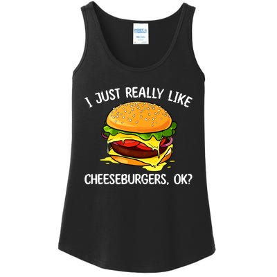 Cool Cheeseburger For Women Cheese Burger Lovers Ladies Essential Tank