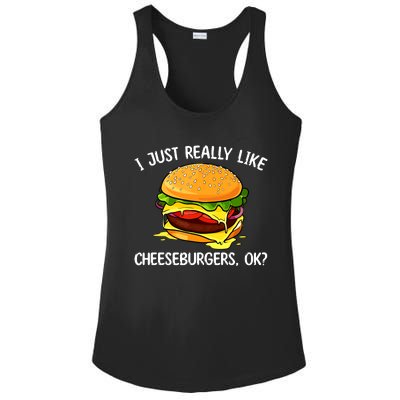 Cool Cheeseburger For Women Cheese Burger Lovers Ladies PosiCharge Competitor Racerback Tank