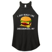 Cool Cheeseburger For Women Cheese Burger Lovers Women's Perfect Tri Rocker Tank