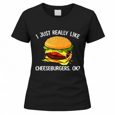 Cool Cheeseburger For Women Cheese Burger Lovers Women's T-Shirt