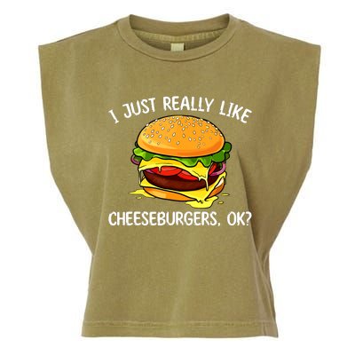 Cool Cheeseburger For Women Cheese Burger Lovers Garment-Dyed Women's Muscle Tee