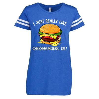 Cool Cheeseburger For Women Cheese Burger Lovers Enza Ladies Jersey Football T-Shirt