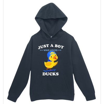 Cute Cartoon For Duck Lover Just A Boy Who Loves Ducks Urban Pullover Hoodie