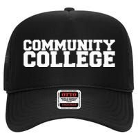 Community College Funny Fraternity College Rush Party Greek High Crown Mesh Back Trucker Hat