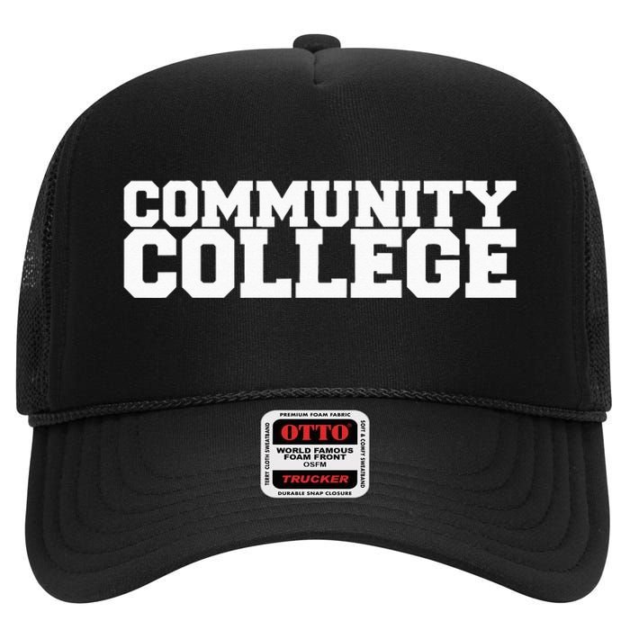 Community College Funny Fraternity College Rush Party Greek High Crown Mesh Back Trucker Hat