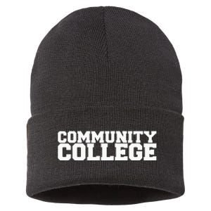 Community College Funny Fraternity College Rush Party Greek Sustainable Knit Beanie