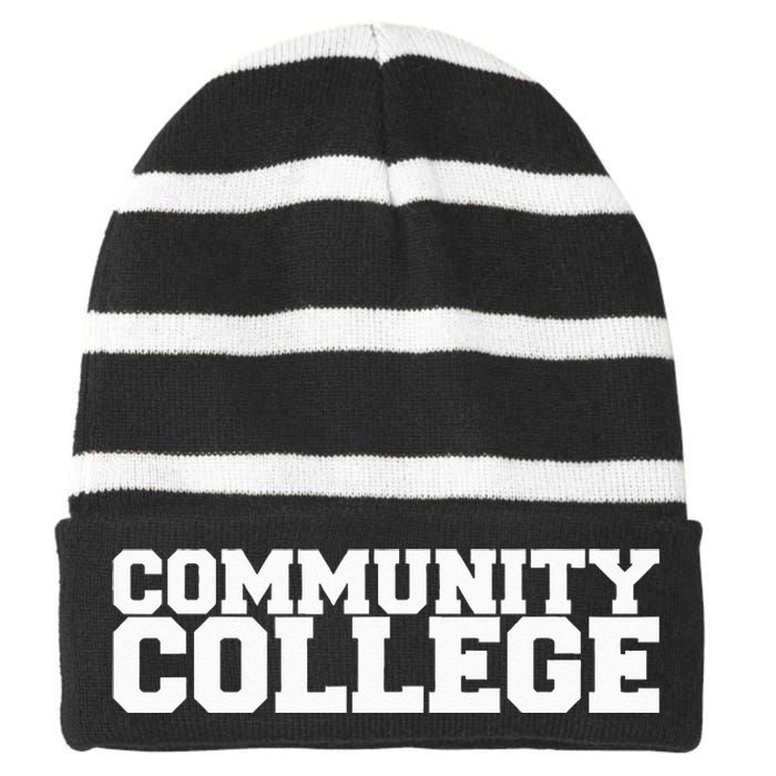 Community College Funny Fraternity College Rush Party Greek Striped Beanie with Solid Band