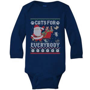 Christmas Cats For Everybody Ugly Sweater Funny Cute Gift Baby Long Sleeve Bodysuit