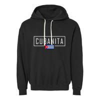 Cubanita Cuban Flag Logo Garment-Dyed Fleece Hoodie