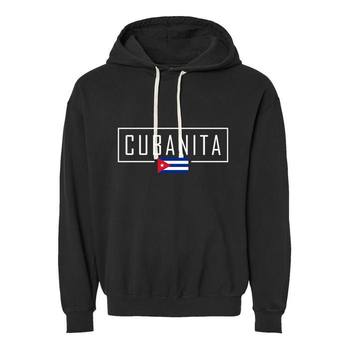 Cubanita Cuban Flag Logo Garment-Dyed Fleece Hoodie