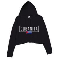 Cubanita Cuban Flag Logo Crop Fleece Hoodie