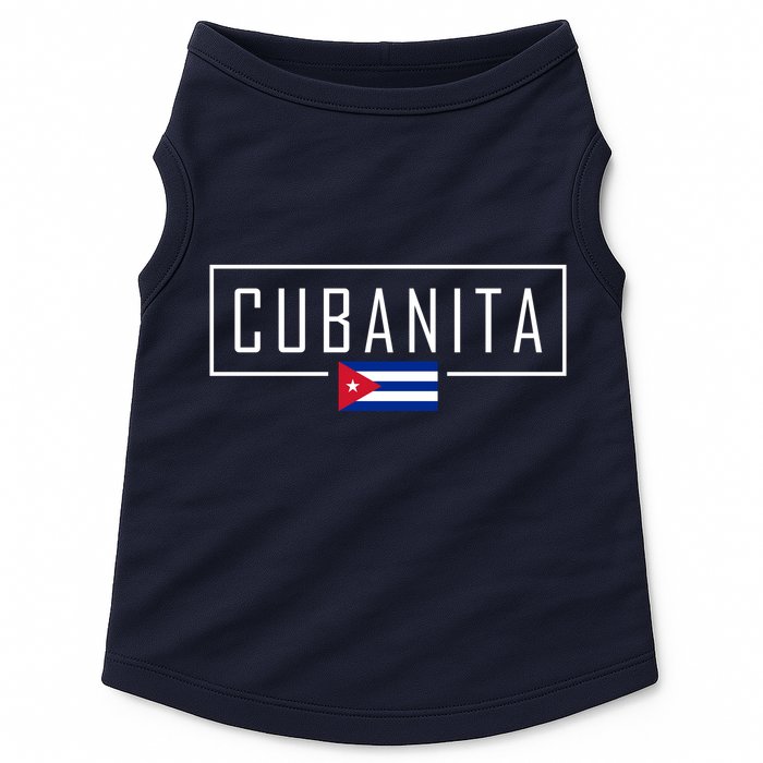 Cubanita Cuban Flag Logo Doggie Tank