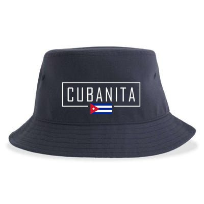 Cubanita Cuban Flag Logo Sustainable Bucket Hat
