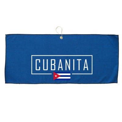 Cubanita Cuban Flag Logo Large Microfiber Waffle Golf Towel