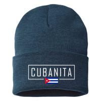 Cubanita Cuban Flag Logo Sustainable Knit Beanie