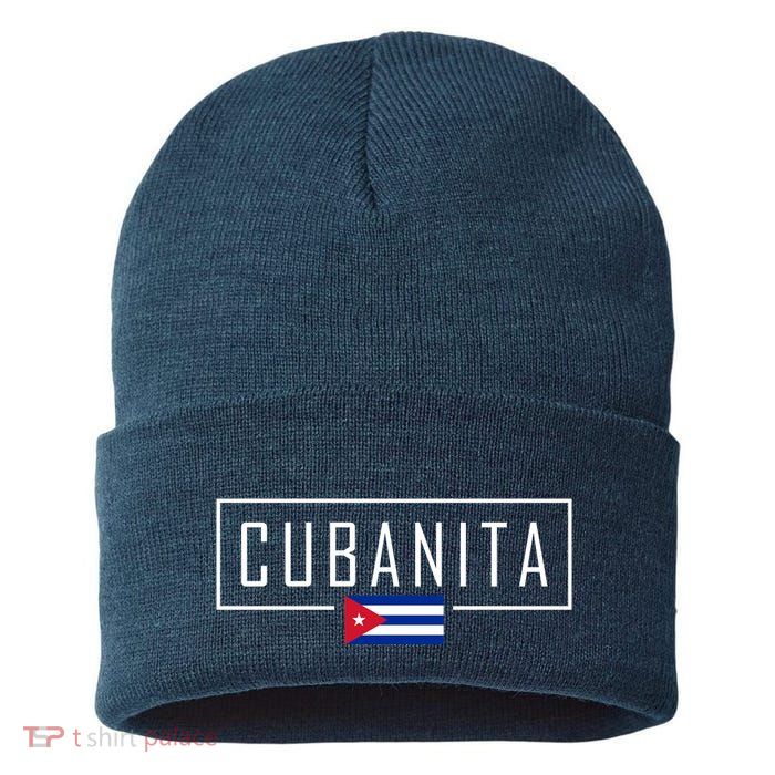 Cubanita Cuban Flag Logo Sustainable Knit Beanie