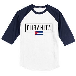 Cubanita Cuban Flag Logo Baseball Sleeve Shirt