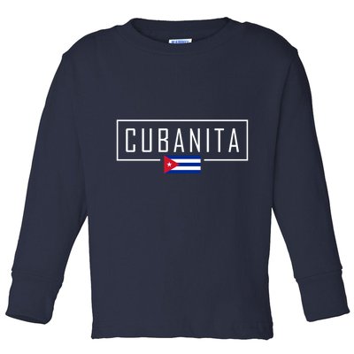Cubanita Cuban Flag Logo Toddler Long Sleeve Shirt
