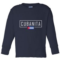 Cubanita Cuban Flag Logo Toddler Long Sleeve Shirt