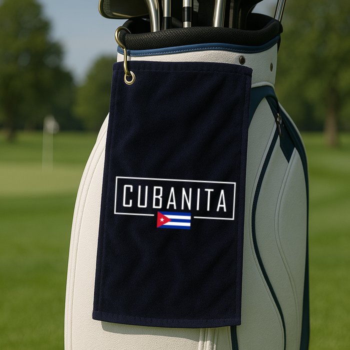 Cubanita Cuban Flag Logo Golf Towel