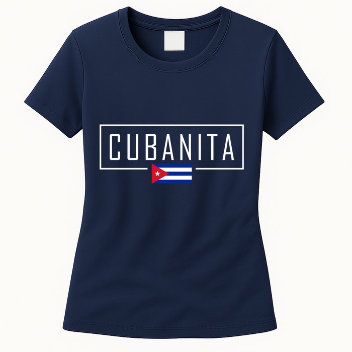 Cubanita Cuban Flag Logo Womens T-Shirt