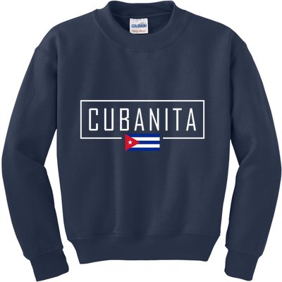 Cubanita Cuban Flag Logo Kids Sweatshirt