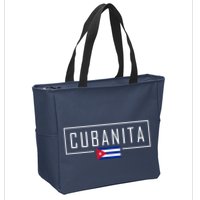 Cubanita Cuban Flag Logo Zip Tote Bag