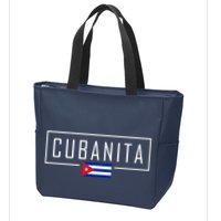 Cubanita Cuban Flag Logo Zip Tote Bag