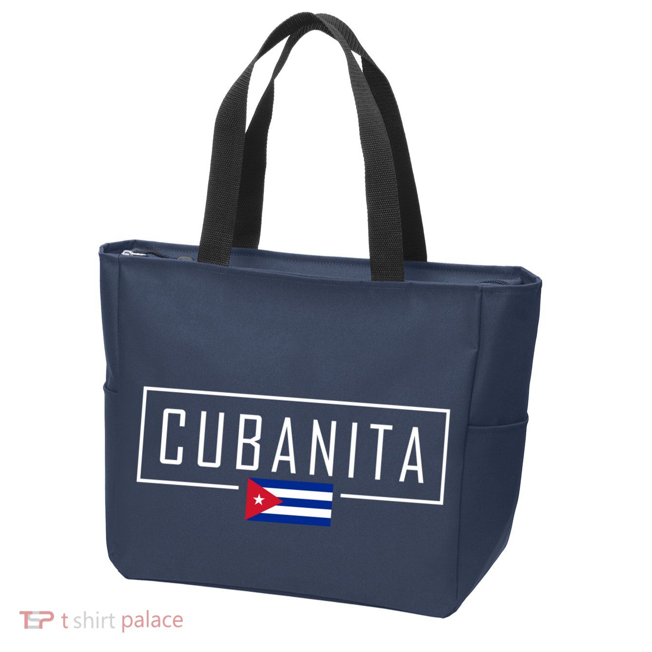 Cubanita Cuban Flag Logo Zip Tote Bag