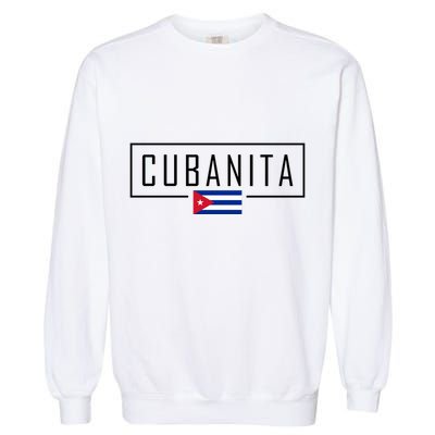 Cubanita Cuban Flag Logo Garment-Dyed Sweatshirt