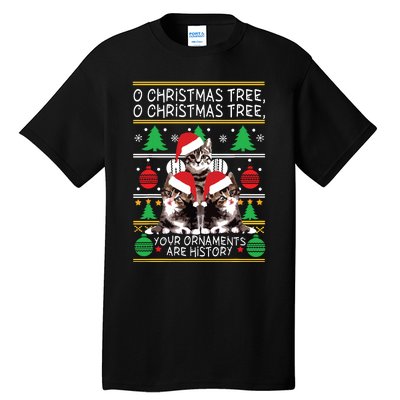 Cats Christmas Funny Ornaments Pajama Family Gift Tall T-Shirt