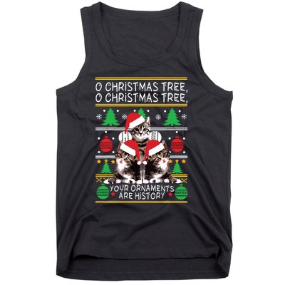 Cats Christmas Funny Ornaments Pajama Family Gift Tank Top