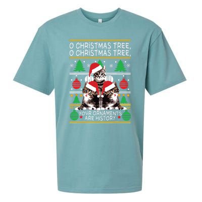 Cats Christmas Funny Ornaments Pajama Family Gift Sueded Cloud Jersey T-Shirt